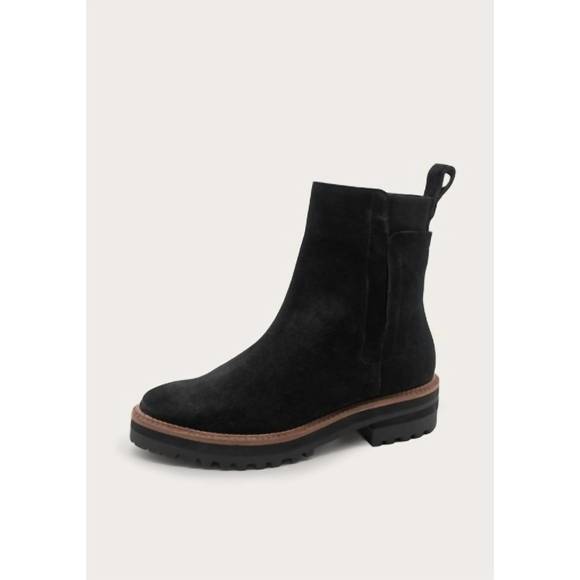 NEW KAANAS women's sofia combat boot with elastic in onyx